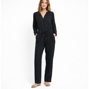 JW Signature Womens Black Jumpsuit L Minimalist Chic Normcore Casual Classic